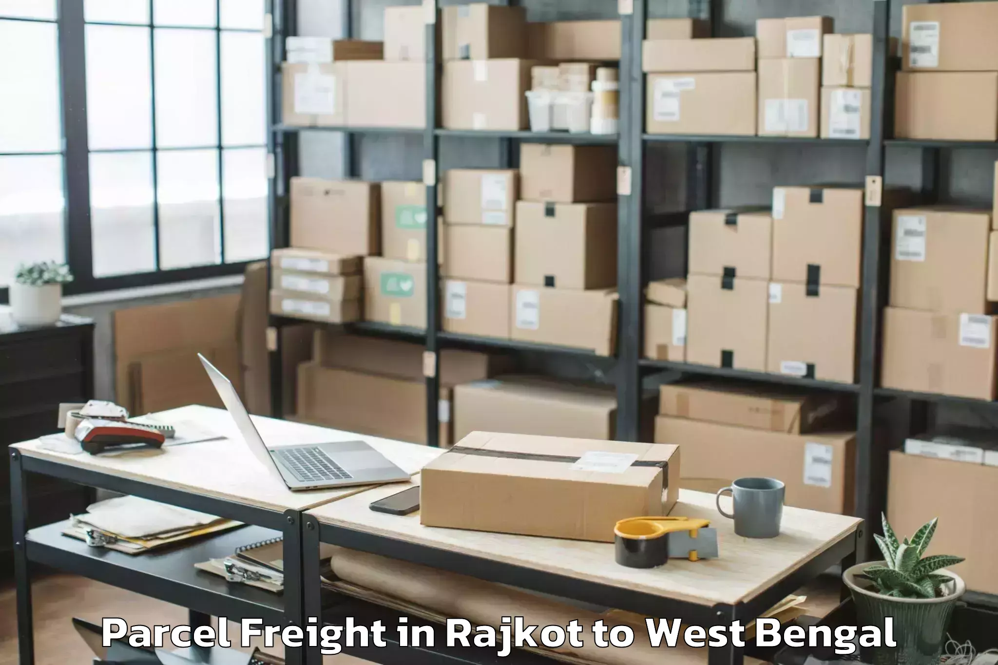 Easy Rajkot to Kaliganj Parcel Freight Booking